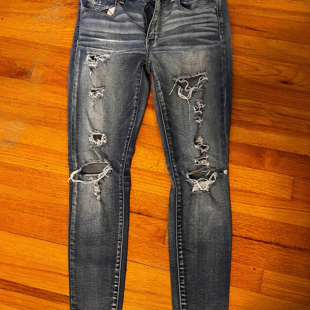 American Eagle Outfitters Ripped Gray Jeggings